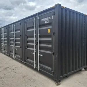2025 Rhino-Cross-Containers Conteneur d’expédition noir High Cube de 40 pieds avec 4 portes latérales