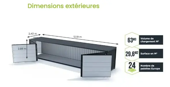 Container maritime 40 Pieds dry open side-neuf – Image 3