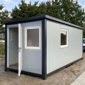 Conteneur bureau 6,00 x 2,40m avec WC, douche et cuisinette