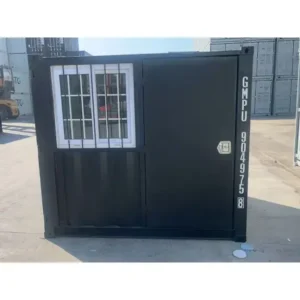 2025 Rhino-Cross-Containers 7ft Noir Conteneur d’expédition avec porte et fenêtre