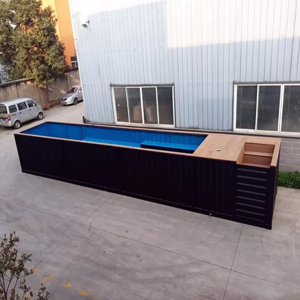 Piscine de conteneur d’expédition extérieure de 40 pieds, piscine de conteneur modifiée préfabriquée mobile – Image 4